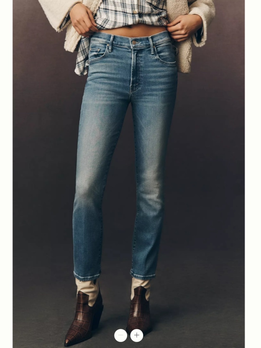 MOTHER The Insider Ankle High-Rise Bootcut Jeans